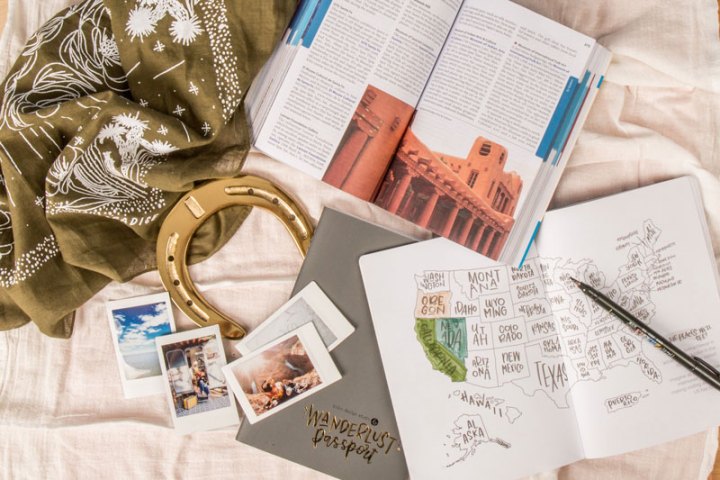 wanderlust journal with travel guide