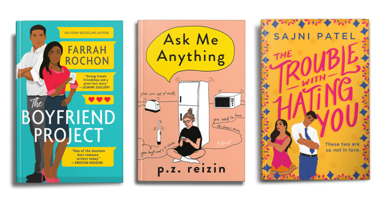 three romantic comedies on a white background