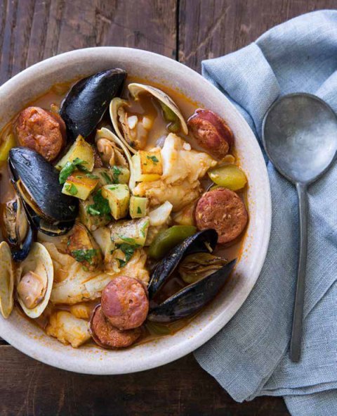 Portuguese Seafood Stew with Chouriço